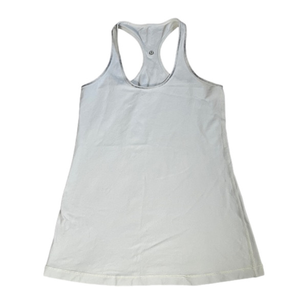 LULULEMON racerback white tank w black/white trim size 8 - Picture 1 of 7